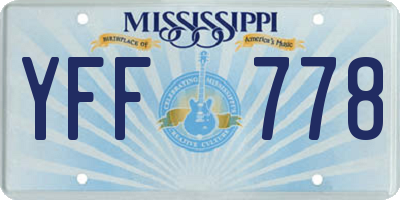 MS license plate YFF778