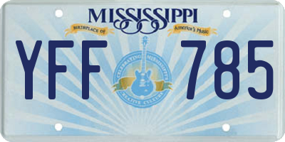 MS license plate YFF785