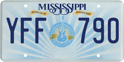 MS license plate YFF790