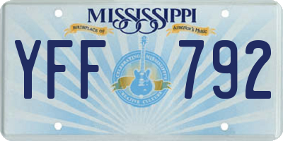 MS license plate YFF792