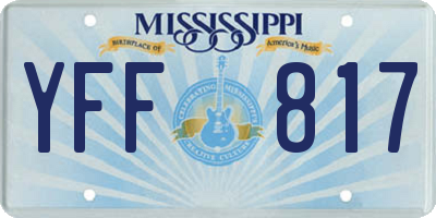 MS license plate YFF817