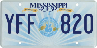 MS license plate YFF820