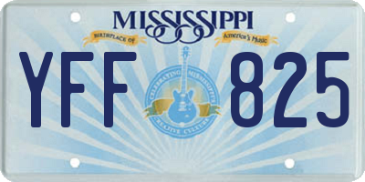 MS license plate YFF825