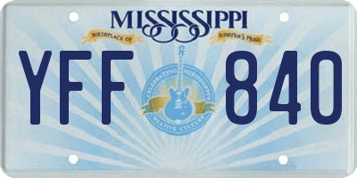 MS license plate YFF840