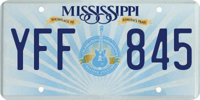 MS license plate YFF845