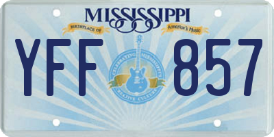 MS license plate YFF857