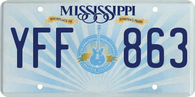 MS license plate YFF863