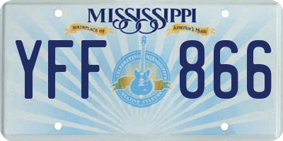 MS license plate YFF866