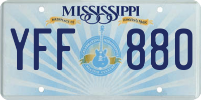 MS license plate YFF880