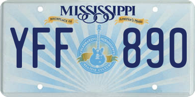 MS license plate YFF890
