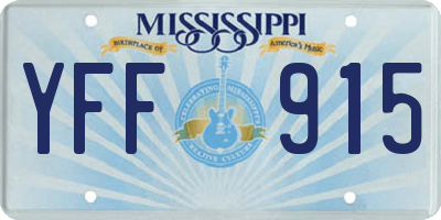 MS license plate YFF915