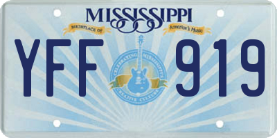 MS license plate YFF919