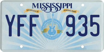 MS license plate YFF935