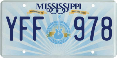 MS license plate YFF978