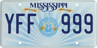 MS license plate YFF999