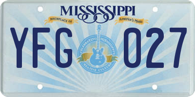 MS license plate YFG027