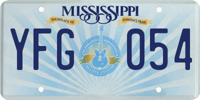 MS license plate YFG054