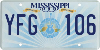 MS license plate YFG106