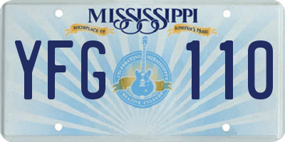 MS license plate YFG110