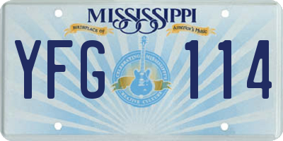 MS license plate YFG114