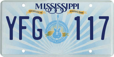 MS license plate YFG117
