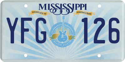 MS license plate YFG126