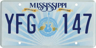 MS license plate YFG147