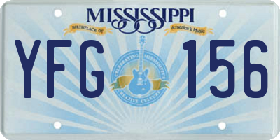 MS license plate YFG156