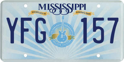 MS license plate YFG157