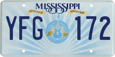 MS license plate YFG172