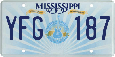 MS license plate YFG187