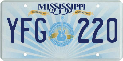 MS license plate YFG220