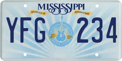 MS license plate YFG234