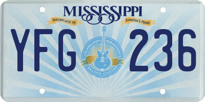 MS license plate YFG236