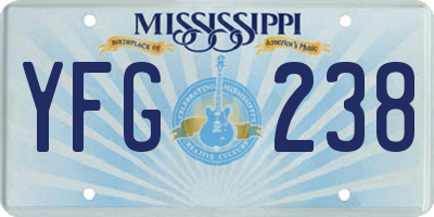 MS license plate YFG238