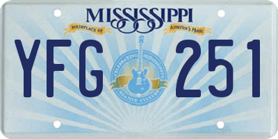 MS license plate YFG251