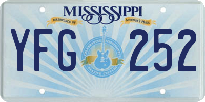 MS license plate YFG252