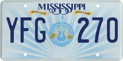 MS license plate YFG270