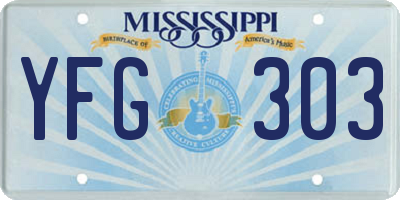 MS license plate YFG303