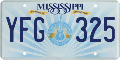 MS license plate YFG325