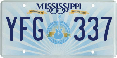 MS license plate YFG337