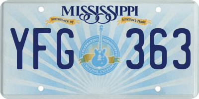 MS license plate YFG363