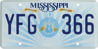 MS license plate YFG366