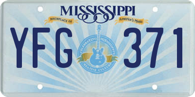 MS license plate YFG371