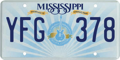 MS license plate YFG378