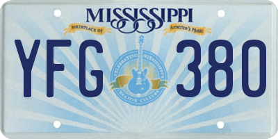 MS license plate YFG380
