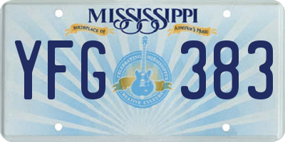 MS license plate YFG383