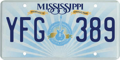 MS license plate YFG389