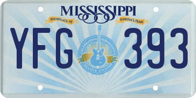 MS license plate YFG393