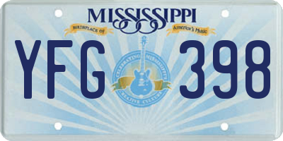 MS license plate YFG398